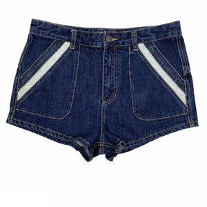 Free People Sweet Surrender Denim Shorts Lace‎ Deta
